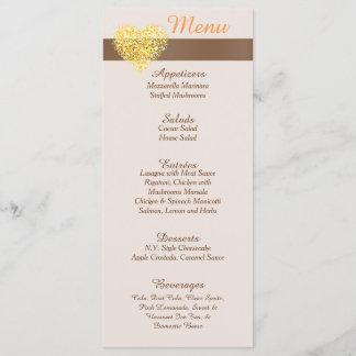 25 Autumn Hearts Reception Menu Cards