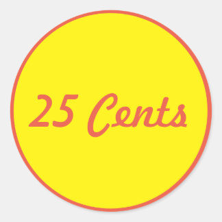 25 Cent Vending Machine Label Sticker