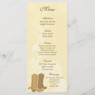 25 Cowboy Wedding Menu Tags