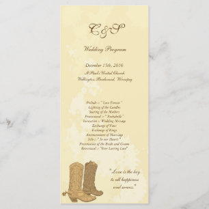 25 Cowboy Wedding Programs Programme