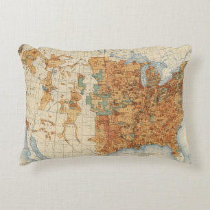 25 Density of increase of population, US, 18901900 Decorative Cushion