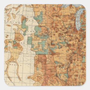 25 Density of increase of population, US, 18901900 Square Sticker