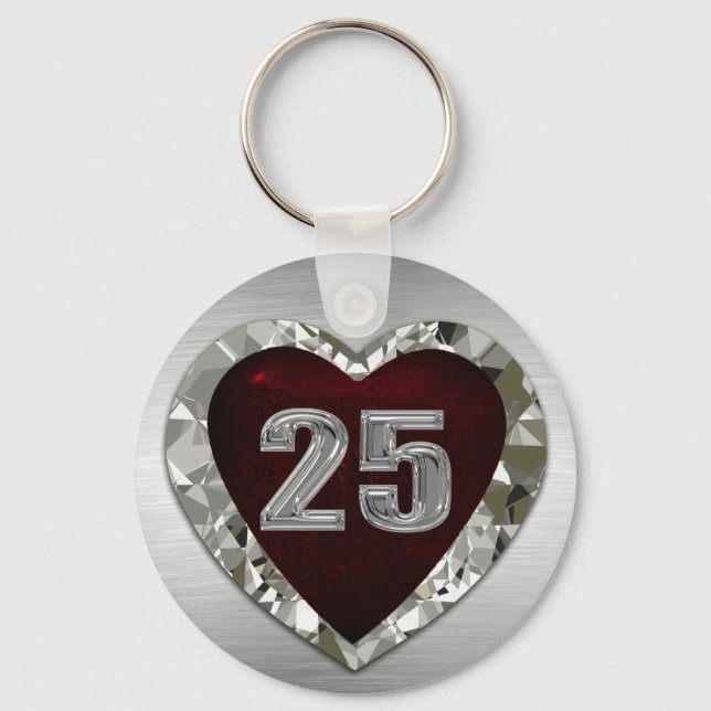 25 Diamond Heart Keychain (Front)
