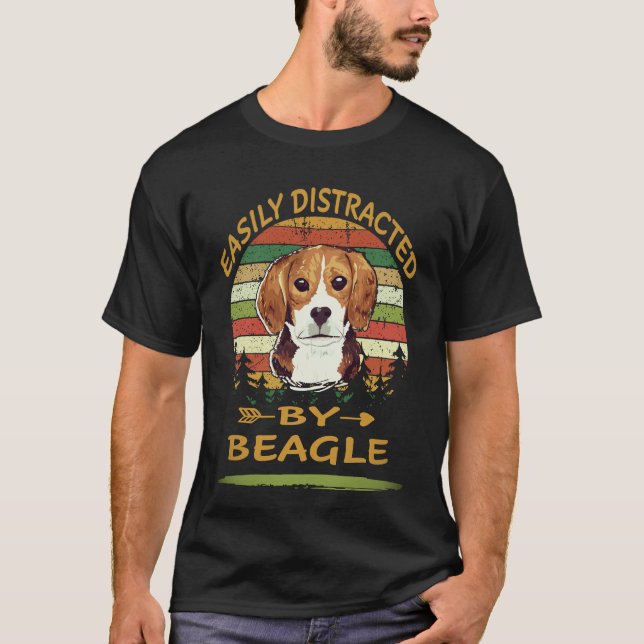 25 Easily Distracted By Beagle T-Shirt (Front)