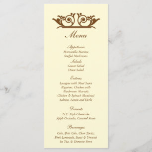 25 Elegant Ivory/Brown Wedding Menu Tags