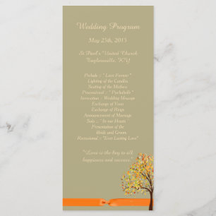 25 Falling Leaves Autumn Wedding Programs Programme