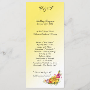 25 Flower Bouquet Wedding Programs Programme