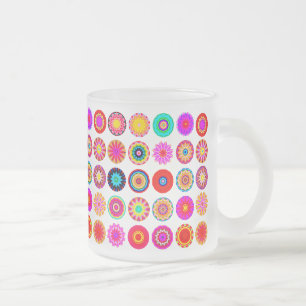25 fractal Mandalas - Customised Frosted Glass Coffee Mug
