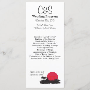 25 Japanese Rising Sun Wedding Programs Programme