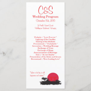25 Japanese Rising Sun Wedding Programs Programme