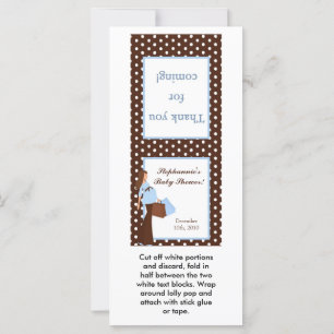 25 Lollipop Topper Blue Mod Mum Polka Dots