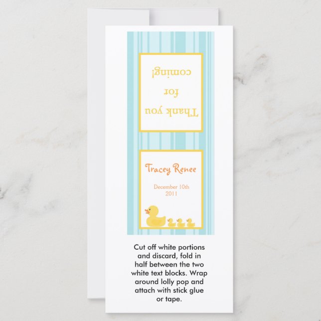 25 Lollipop Topper Rubber Ducky Bubbles (Front)