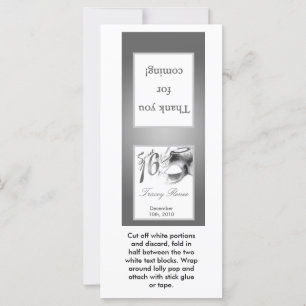 25 Lollipop Topper Sweet 16 Silver White Party