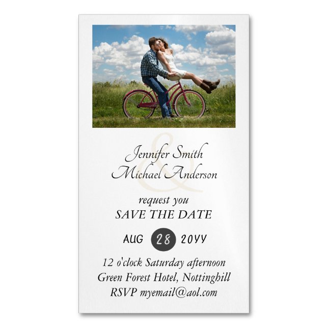 25 Magnetic PHOTO Save the Dates for less than $10 Business Card (Front Vertical)