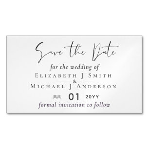 25 Magnetic Save the Dates BARGAIN! Classic White Business Card