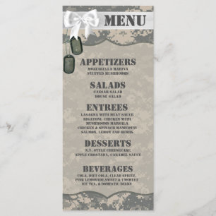 25 Menu Cards ARMY ACU Uniform Camo Camouflage Dig