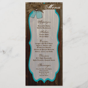 25 Menu Cards Beach Sea Mason Jar Initials Rustic