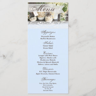 25 Menu Cards Beach Sea Mason Jars Ocean Sea Shell