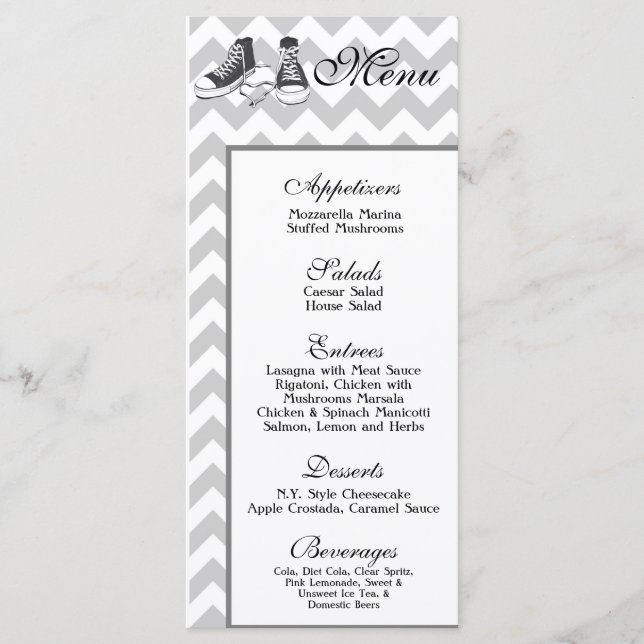 25 Menu Cards Chevron Stripe Zig Zag Print Fabric (Front)