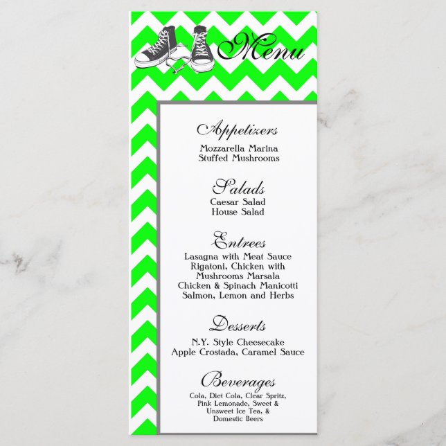 25 Menu Cards Chevron Stripe Zig Zag Print Fabric (Front)