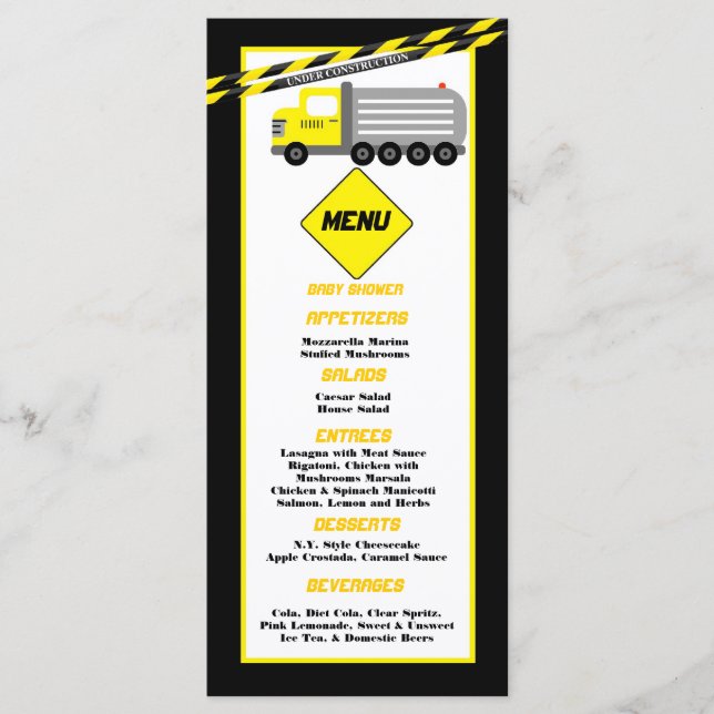 25 Menu Cards Construction (Front)