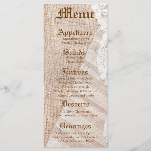 25 Menu Cards Country Lace Handkerchief Vintage