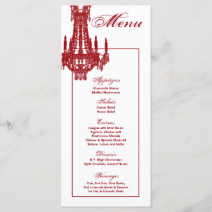 25 Menu Cards Crystal Chandelier Glitz Glamour Dia