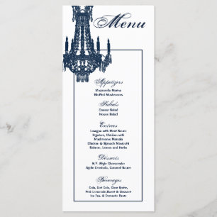 25 Menu Cards Crystal Chandelier Glitz Glamour Dia