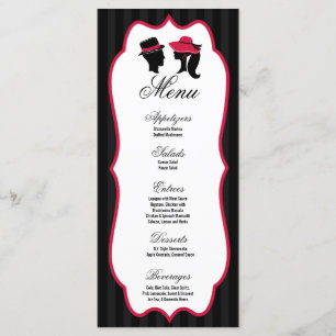 25 Menu Cards Formal Hats Elegant Retro Dress Hats