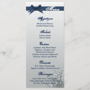 25 Menu Cards Frosted Glass Cracked Mirror Tree