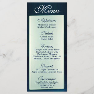 25 Menu Cards Frosted Glass Mirror Modern Chic