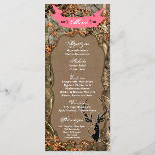 25 Menu Cards Hunting Deer Buck Head Camo