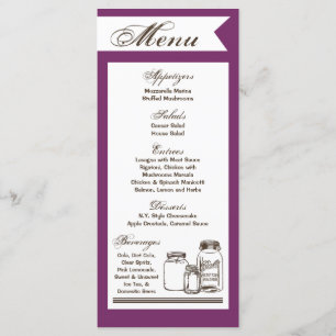 25 Menu Cards Mason Jar Country Rustic Vases Bottl