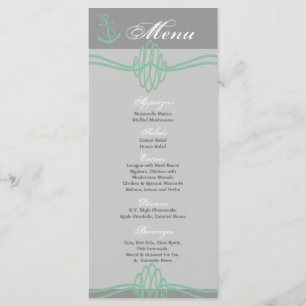 25 Menu Cards Nautical Knot Anchor Tiff Blue Threa
