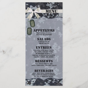 25 Menu Cards Navy DIGITAL PRINT Uniform Camo Camo