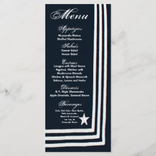 25 Menu Cards Navy Summer Dress Blues Uniform