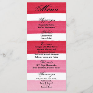 25 Menu Cards Ombre Stripe Pink Line Fade Water