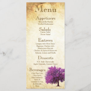 25 Menu Cards Spring Tree Aged Paper Vintage