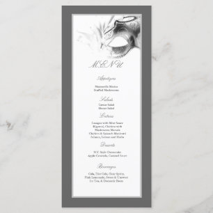 25 Menu Cards Sweet 16 Silver White Party