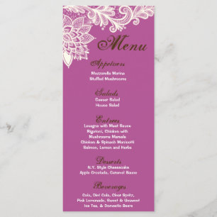 25 Menu Cards Vintage Victorian Lace Orchid