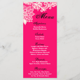 25 Menu Cards Vintage Victorian Lace Pink