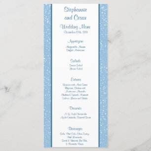 25 Menu Cards Winter Blue Christmas