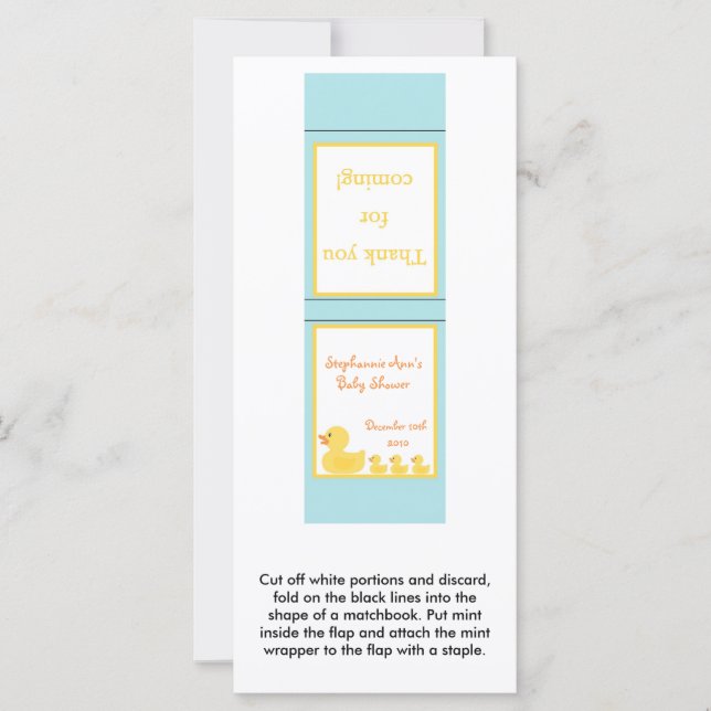 25 Mint Matchbooks Rubber Ducky Bubbles (Front)