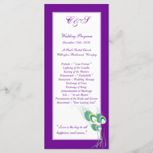 25 Modern Purple Peacock Wedding Programs Programme