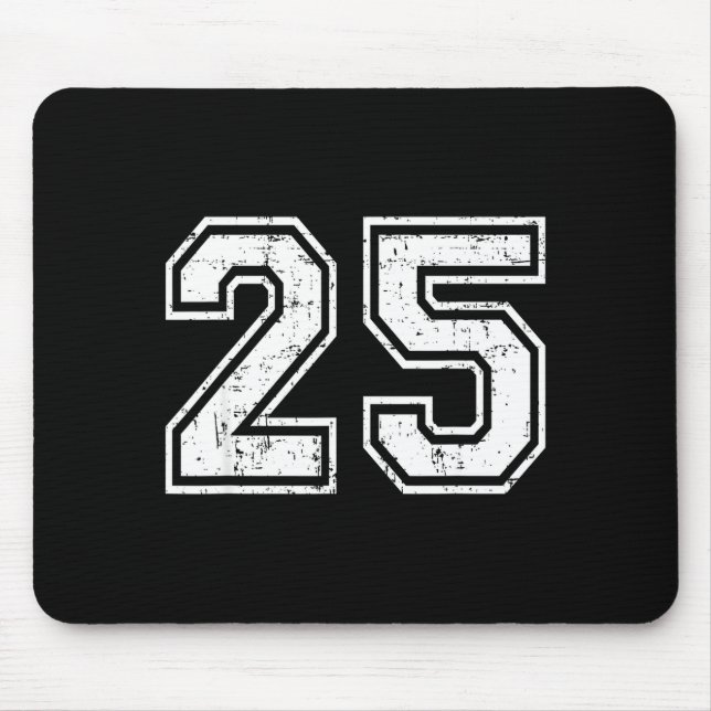 25 Number Twenty-five Team Srts Nge Varsity Matchi Mouse Pad (Front)