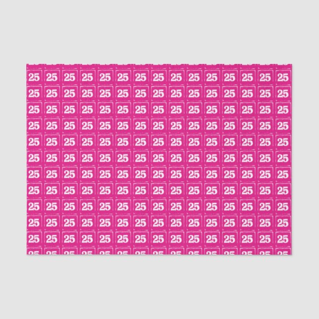 25 on Pink Tissue Paper (Front)