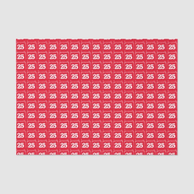 25 on Red Tissue Paper (Front)