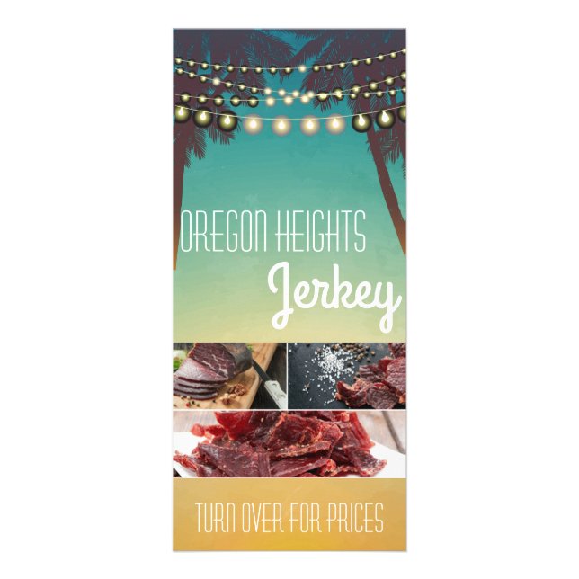 25 Pack Business Price List Beach Sunset Palm Tree Rack Card (Front)