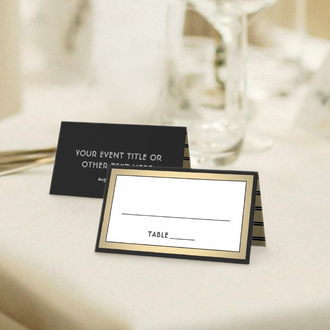 25 Pack Elegant Modern Black & Gold Escort Cards (Creator Uploaded)