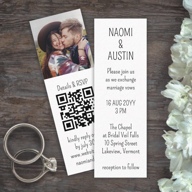 25 Pack Mini Wedding Invitation QR Code Bookmarks (Creator Uploaded)